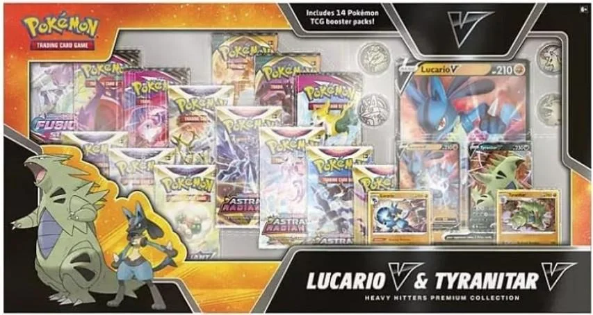 Photo of Heavy Hitters Premium Collection Lucario V & Tyranitar V